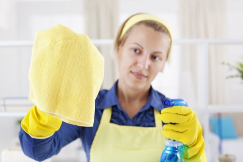 Professional cleaning team working in an office near Belgravia