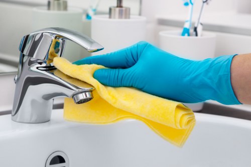 Local cleaning team working in a Belgravia property interior